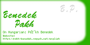 benedek pakh business card